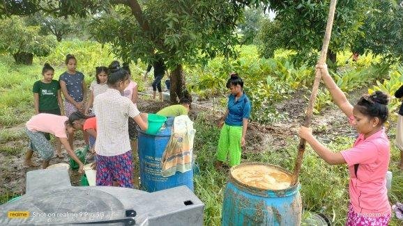 Students at gaushala